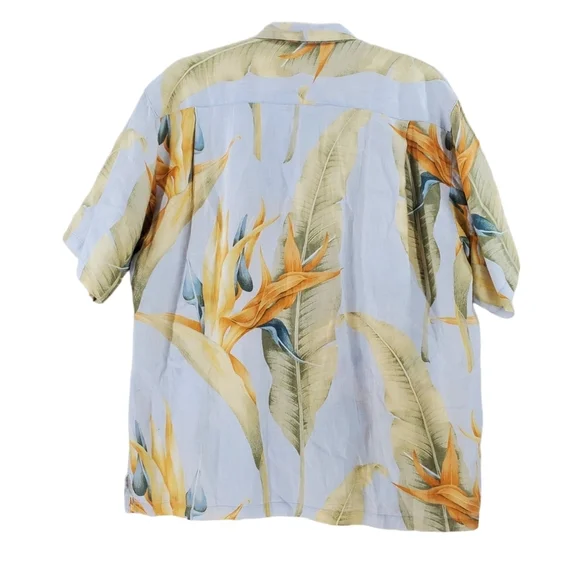 Tommy Bahama Linen Shirt Mens L Floral White Yellow Hawaiian Button Up Relaxed - Picture 4 of 10